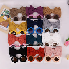 Girls Bowknot Headband & Sunglasses Set for Sweet Style