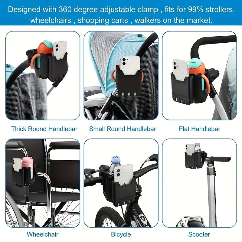 Universal Stroller Cup Holder with Phone Holder