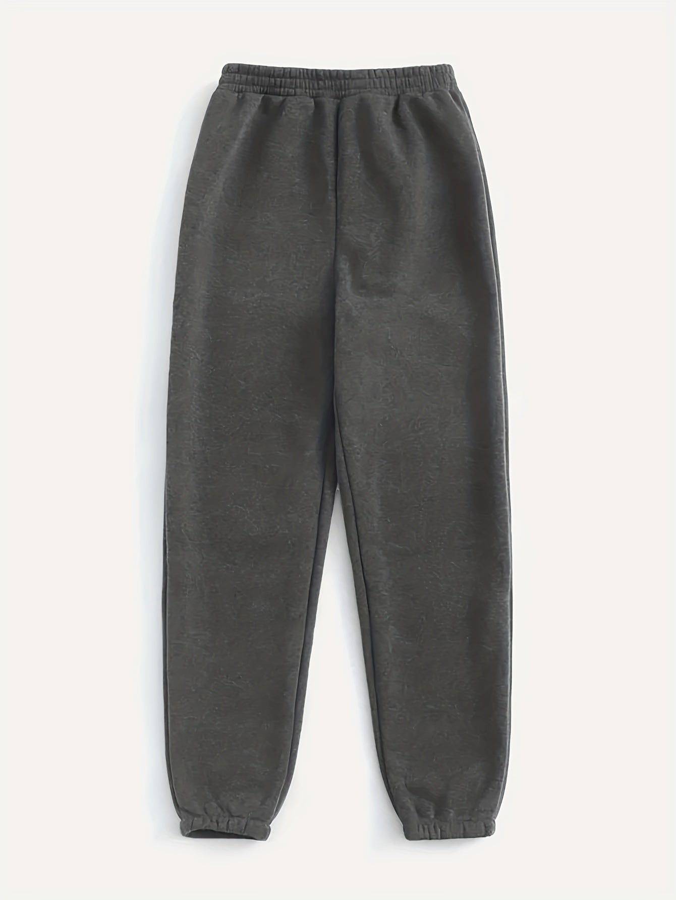  Solid High Rise Jogger Trousers