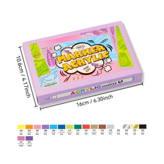 18 Pastel Acrylic Cartoon Doodle Marker Set Strong Coverage