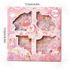 100 Pieces Four-in-One Journal Scrapbook Paper & Sticker Pack
