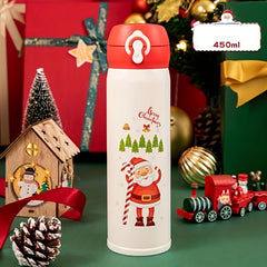 Christmas Printed Stainless Steel Water Cup Leakproof Travel Insulation Cup
