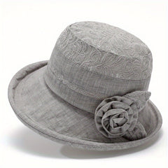 Lace Bucket Hat Flower Decor Thin Basin Hat Sun Hats For Women