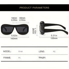 Y2K Oversized One piece Sunglasses Hiphop Futuristic Block Glasses