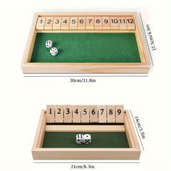 Wooden Game Board with Numbered Dice - Classic British Pub Game