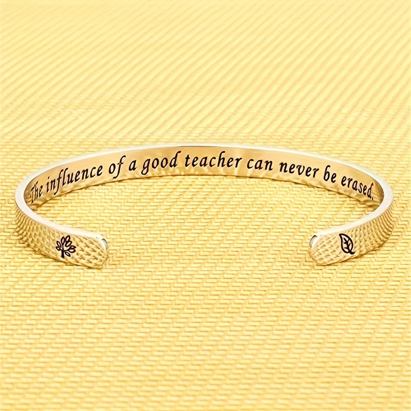 Stainless Steel Letters Cuff Bracelet for Teacher