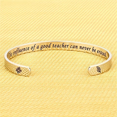 Stainless Steel Letters Cuff Bracelet for Teacher