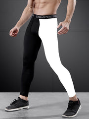 Men's Block Leggings Active Sports Compression Pants