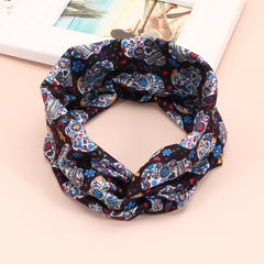 Halloween Skull Pattern Headband Cross Knot Hair Accessories