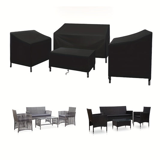 4pcs Outdoor Furniture Cover Set Waterproof Windproof Patio Furniture Cover Set