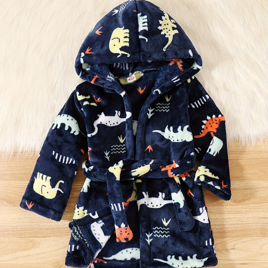 Kids' Animal Flannel Bathrobe Home Wear Plush Clothes