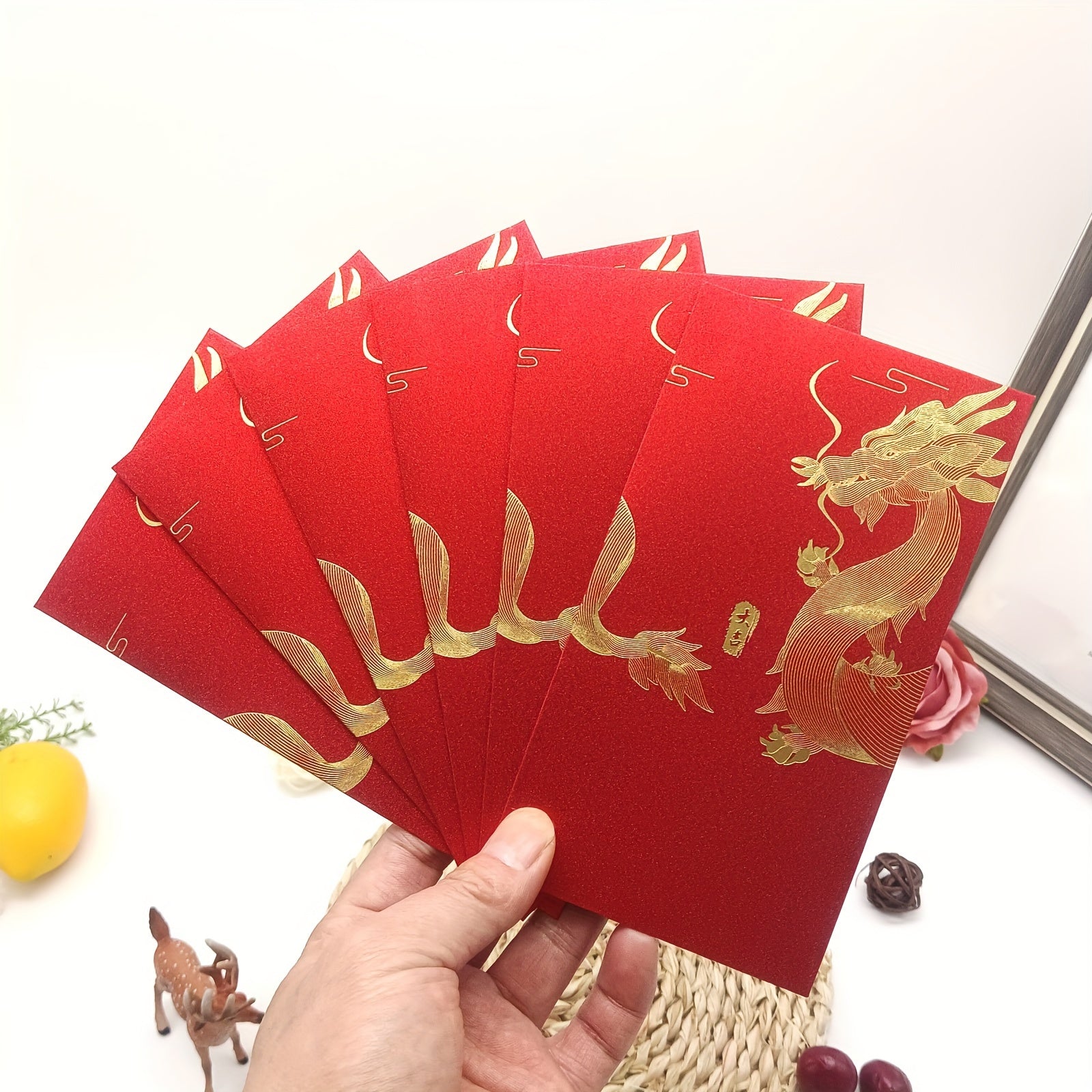 6pcs Year Of The Dragon Red Envelopes Lucky Money Universal Envelope