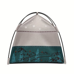 Mini Grey Doll Tent Portable Camping Scene Accessory Mesh Windows & Storage