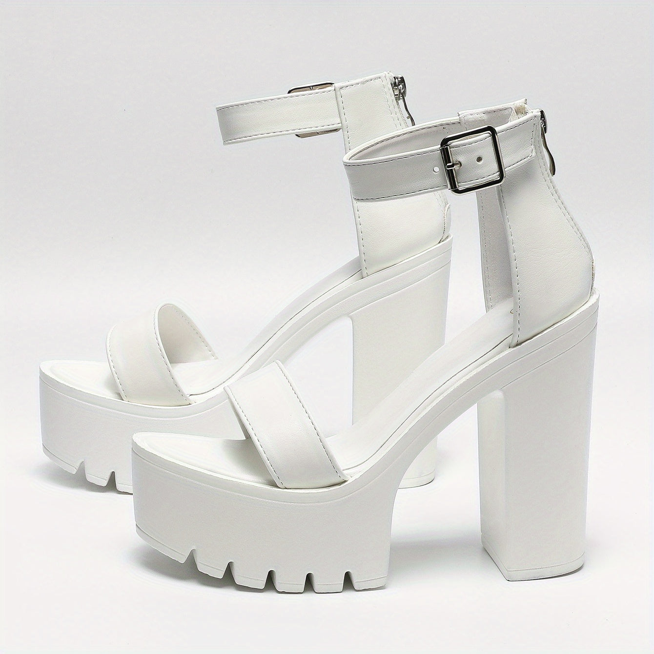 Women's Platform Sandals Open Toe Chunky Heel Shoes