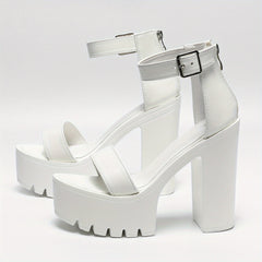 Women's Platform Sandals Open Toe Chunky Heel Shoes