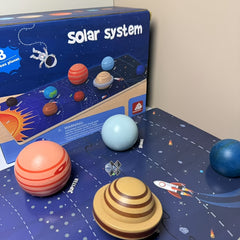 Educational Wooden Toy Set: 8 Planets Size Comparison & Recognition
