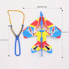 DIY Slingshot Stretch Airplane Glitter Toy Kids Gift