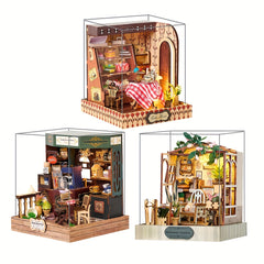 DIY Dollhouse Kit Sweet Shop 3D Puzzle No Glue Adult Assemble Model