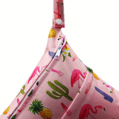 Flamingo Double Pocket Wet Bag 30x35 Print