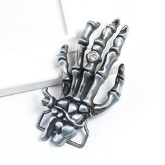 Skull Hand Rhinestone Belt Buckle Rock Punk Metal Accessories