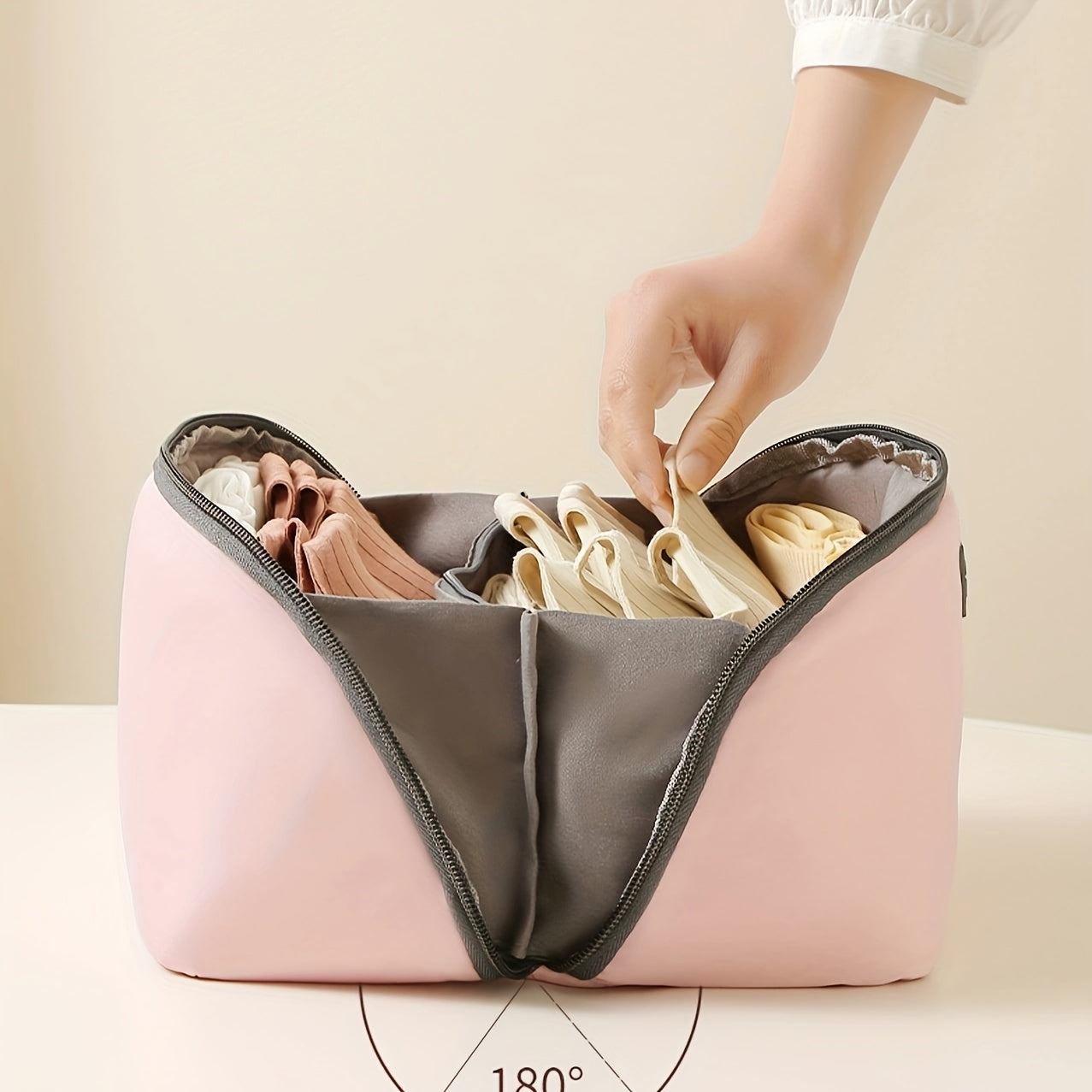 Portable Underwear Zipper Storage Bag Dustproof Organizer Travel Clothes Bag