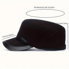 Men's Winter Outdoor Warm Flat Top Cap with Ear Protection