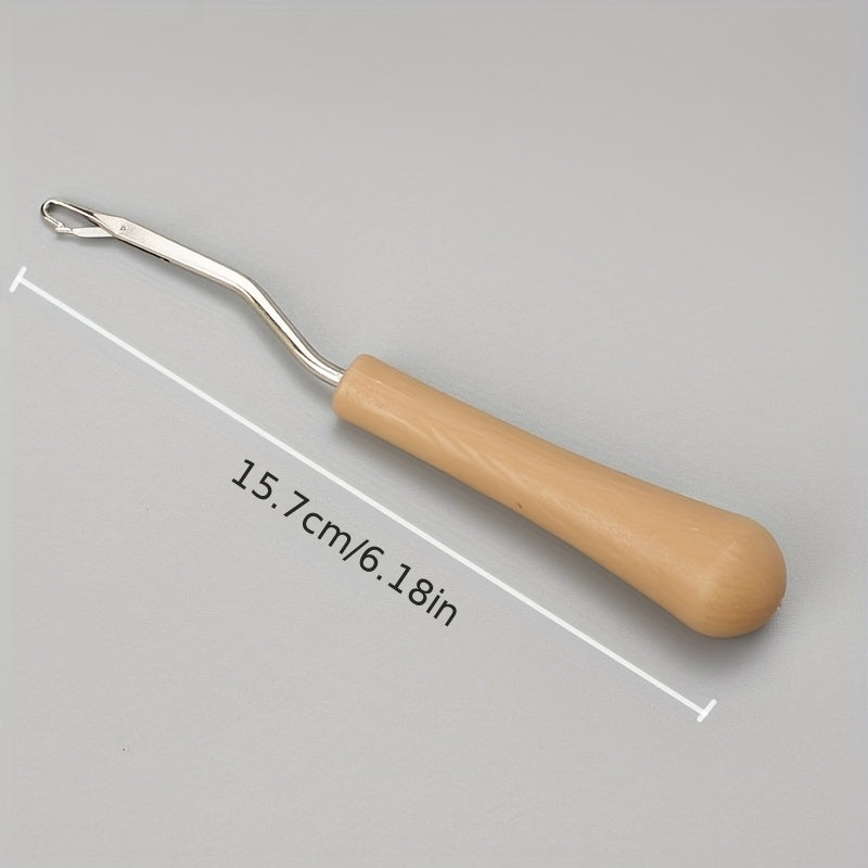 DIY Woven Tool Curved Handle Crochet Hook Latch Carpet Repair Sealing Plastic