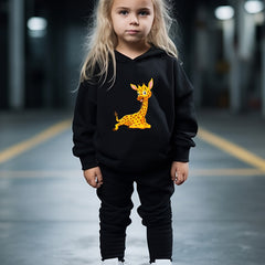 OERYUI Giraffe Print Hoodies Pants Set For Kids Spring Fall Sports Gift