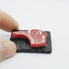 2pcs Mini Steak Model Set for Dollhouses and Model Making