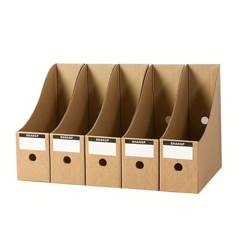 5pcs File & Folder Holder Cardboard Magazine Storage Box