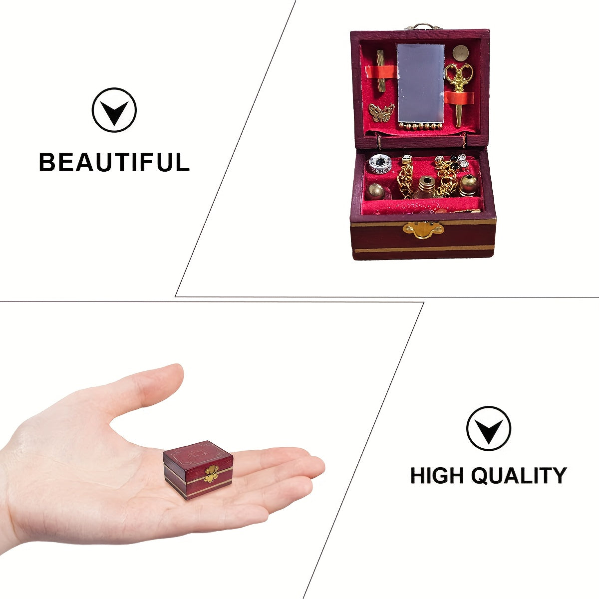 Mini Jewelry Box Set for Dollhouse Accessories