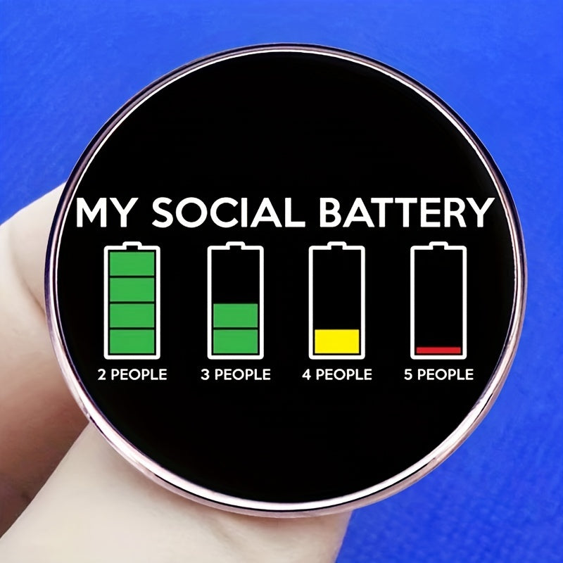 Social Round Brooch for Clothes, Bags & Backpacks