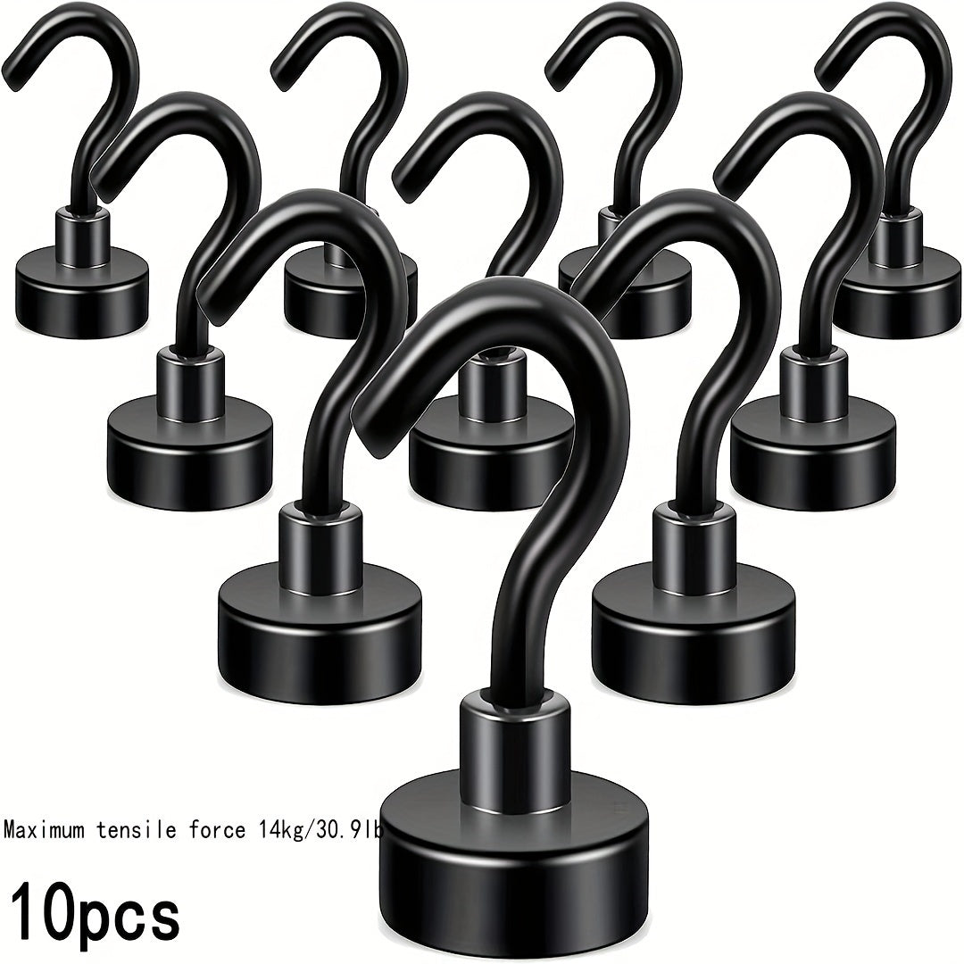 10pcs Magnetic Hook Heavy duty Earth Magnet With Refrigerator Hook