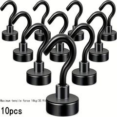 10pcs Magnetic Hook Heavy duty Earth Magnet With Refrigerator Hook