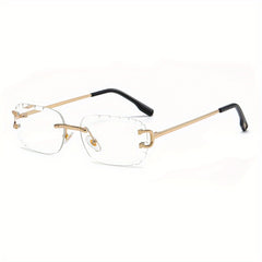 Rimless Oval Men's Sunglasses UV Protection For Travelling
