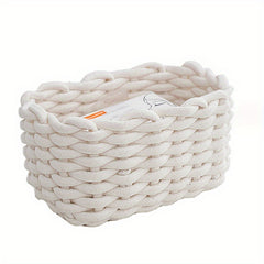 Braided Basket Cotton Rope Storage Box for Cosmetics Lipstick Keys