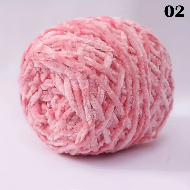 Chenille Golden Velvet Hand Knitted Wool 100g pc