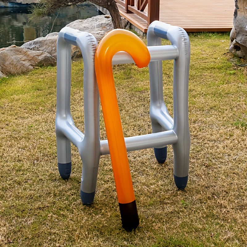 Inflatable Walking Aid Cane Costume Set for Halloween Pranks