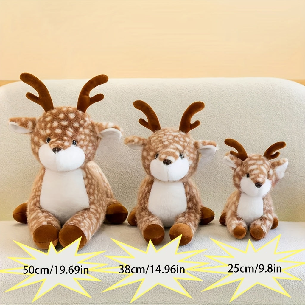 Realistic Deer Plush Toy with Antlers - Perfect Gift for Birthdays & Chris
