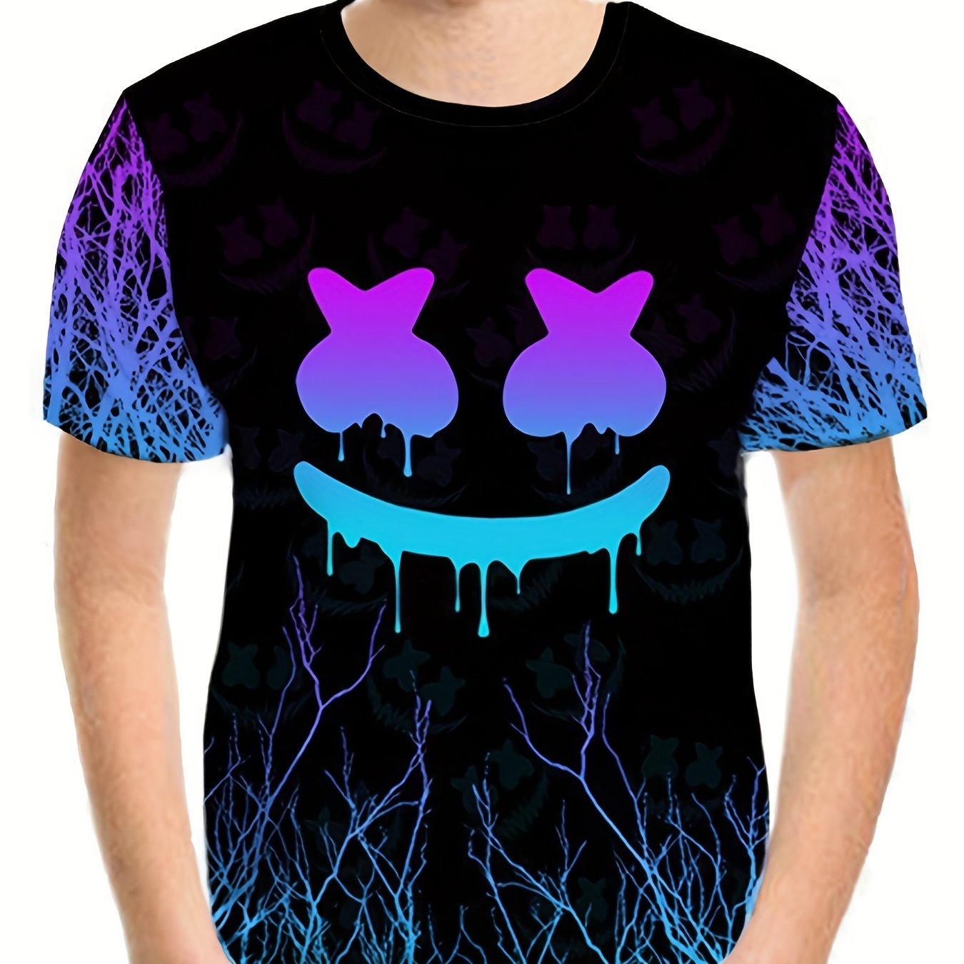 Boys' Breathable 3D Smile Graphic Tee for Summer