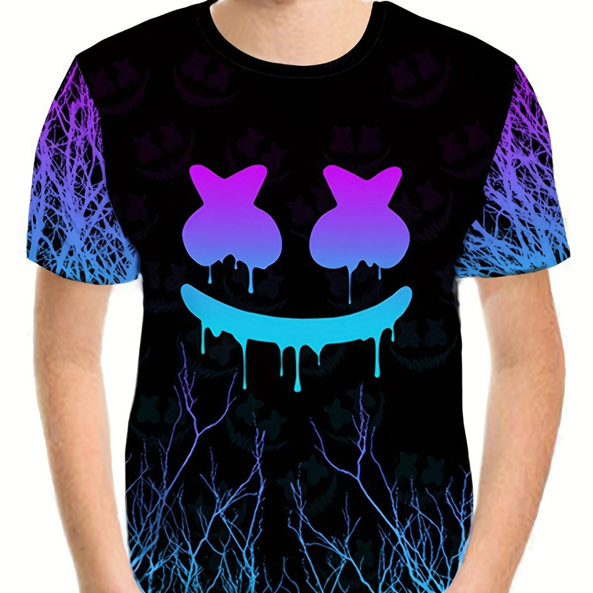 Boys' Breathable 3D Smile Graphic Tee for Summer