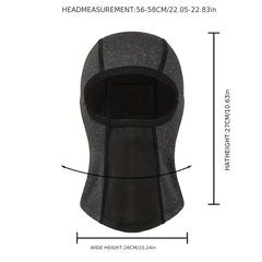 Gray Balaclava Face Mask Adjustable Windproof UV Protection Hoodie Hat