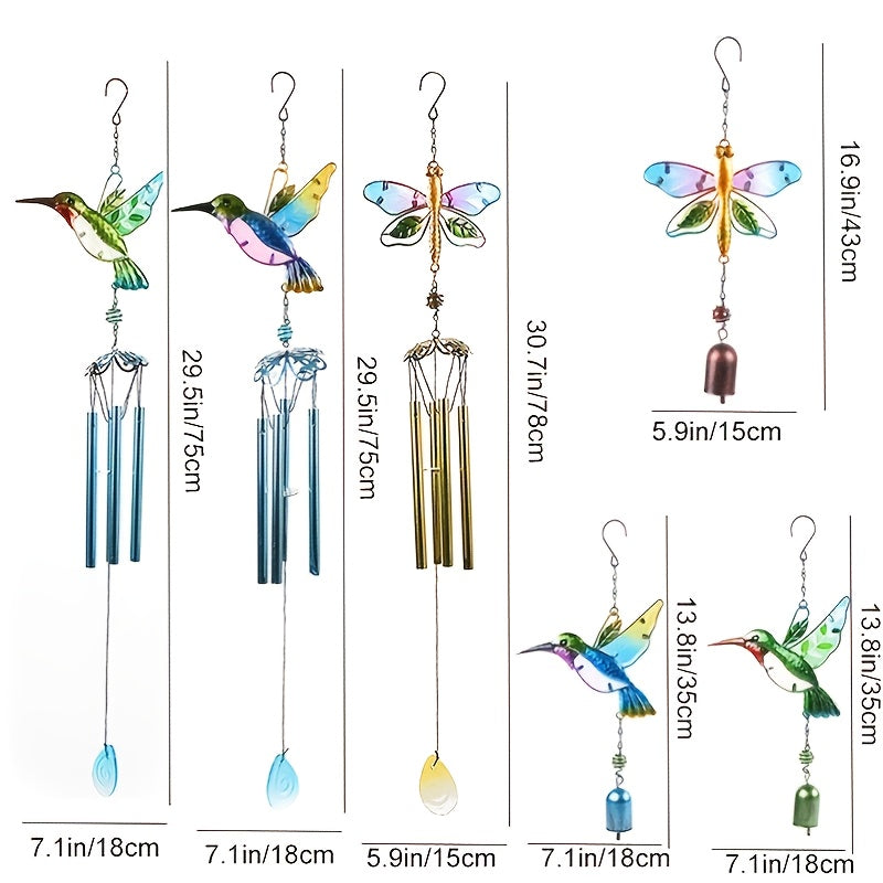 Dragonfly Hummingbird Wind Chimes Outdoor Decoration