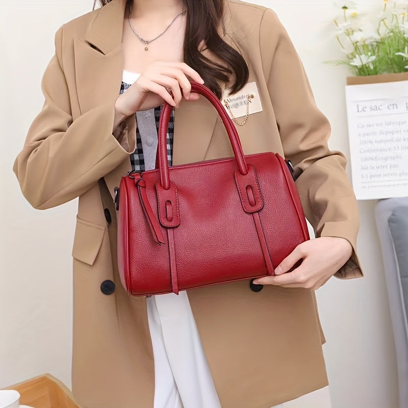 Women's Leather Tote Bag Deep Brown Gray