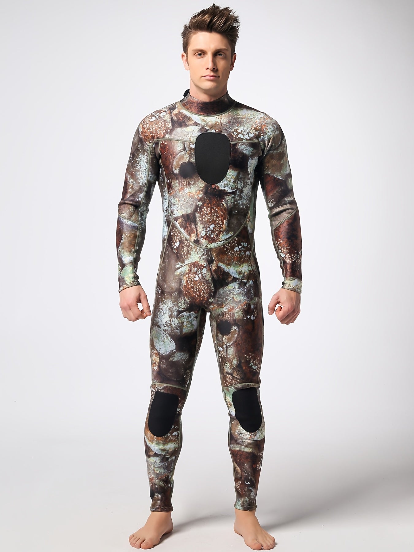 Men's Skinny Fit Tie Dye Long Sleeve Diving Wetsuit