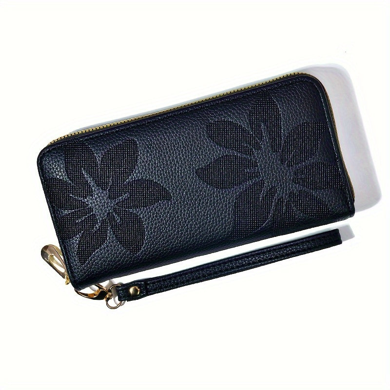 Women's Long Wallet Coin Purse Retro Flower Handheld Large Capacity Purse