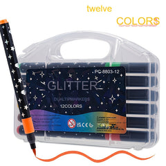 Glitter Marker Pen Water Based Ink Vibrant Colors for Art
