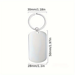 Engraved Metal Key Chain Bag Charm Pendant Gift for Men Women