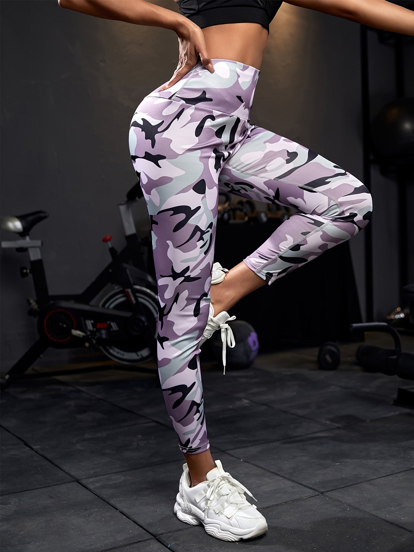 High Waisted Camo Leggings for Women