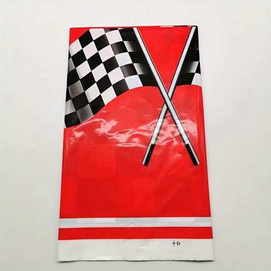 Racing Car Tablecloth & Plaid Rectangular Road Racetrack Tablecloth